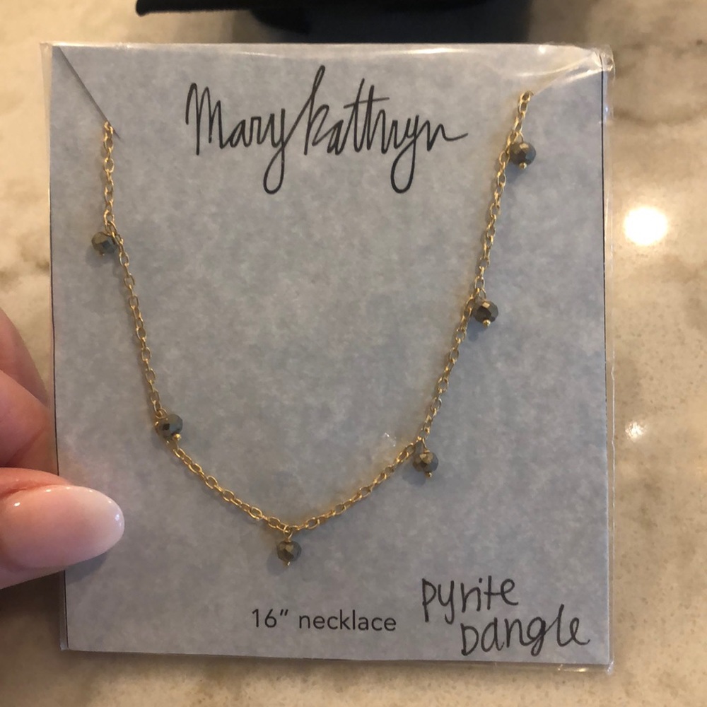 Pyrite Dangle Necklace (16”)